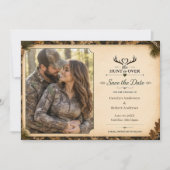 Die Jagd ist vorbei Tarnung Foto Save the Date (Vorderseite)