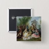 Die Jagd-Party-Mahlzeit, C. 1737 Button (Vorne & Hinten)