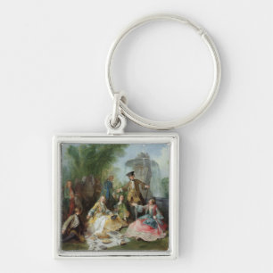 Die Jagd-Party-Mahlzeit, C. 1737 Schlüsselanhänger