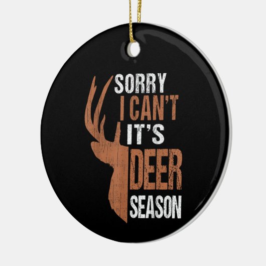 Die Jagd tut ihrer Hirschsaison lustigen Jäger Vat Keramik Ornament (Links)