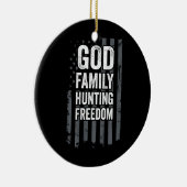 Die Jagdfreiheitsflagge der Familie Gottes Funny H Keramik Ornament (Rechts)