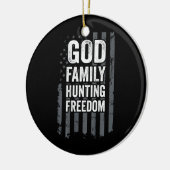 Die Jagdfreiheitsflagge der Familie Gottes Funny H Keramik Ornament (Links)