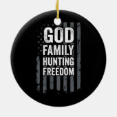Die Jagdfreiheitsflagge der Familie Gottes Funny H Keramik Ornament (Hinten)