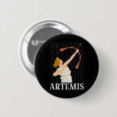 Die Jagdgöttin Artemis und der griechische Mond Button (Vorne & Hinten)