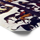 Die Jäger im Schnee von Bruegel D. Ä. Pieter Poster (Ecke)