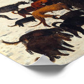 Die Jäger im Schnee von Pieter Brueghel Poster (Ecke)