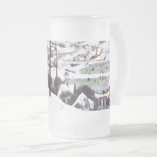 "Die Jäger im Schnee" Weihnachtsgeschenk der Fine Bierglas (VorderseiteRechts)