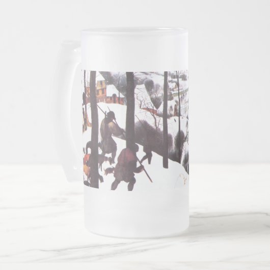 "Die Jäger im Schnee" Weihnachtsgeschenk der Fine Bierglas (Vorderseite Links)