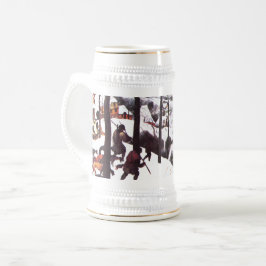 "Die Jäger im Schnee" Weihnachtsgeschenk der Fine  Bierglas