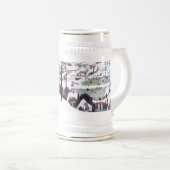 "Die Jäger im Schnee" Weihnachtsgeschenk der Fine  Bierglas (VorderseiteRechts)
