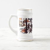 "Die Jäger im Schnee" Weihnachtsgeschenk der Fine  Bierglas (Links)