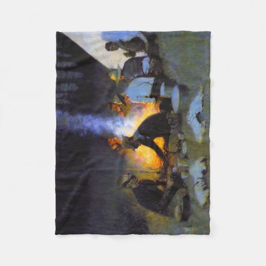 Die Jäger's Supper Frederic Remington Rustic Fleecedecke (Vorderseite)