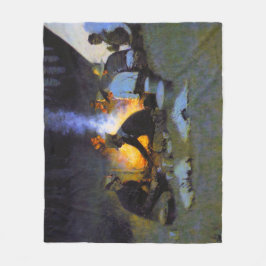 Die Jäger's Supper Frederic Remington Rustic Fleecedecke