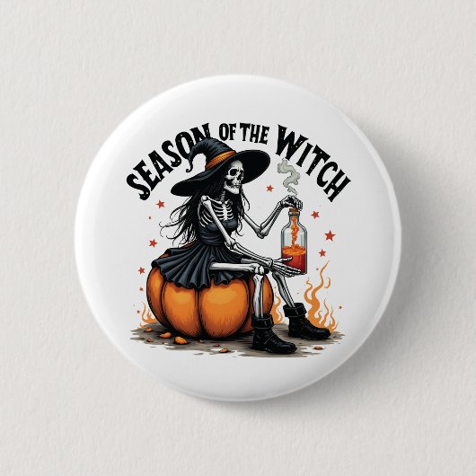 Die Jahreszeit der Hexe lecker Hallowee Wtich Button (Vorderseite)