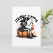 Die Jahreszeit der Hexe lecker Hallowee Wtich Dankeskarte (Stehend Vorderseite)