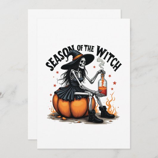 Die Jahreszeit der Hexe lecker Hallowee Wtich Einladung (Vorne/Hinten)