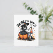 Die Jahreszeit der Hexe lecker Hallowee Wtich Postkarte (Stehend Vorderseite)
