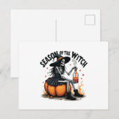Die Jahreszeit der Hexe lecker Hallowee Wtich Postkarte (Vorne/Hinten)