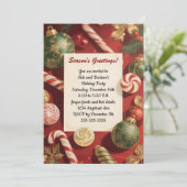 Die Jahreszeit der Leckereien Weihnachts-Party Einladung (Stehend Vorderseite)