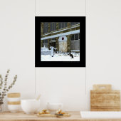 Die Jahreszeit der spielerischen Pinguine Poster (Küche)