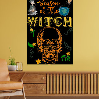 Die Jahreszeit des Hexenschildplakats Poster
