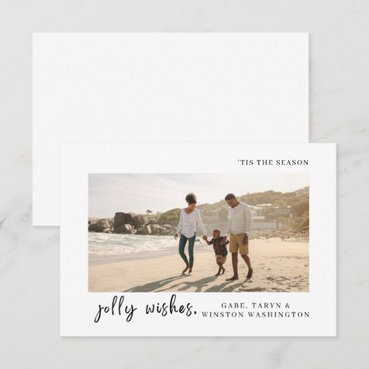 Die Jahreszeit | Einfache Weihnachtskarte Dankeskarte (Vorne/Hinten)