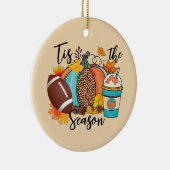 Die Jahreszeit | Fall | Rugby Keramik Ornament (Rechts)