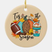 Die Jahreszeit | Fall | Rugby Keramik Ornament (Hinten)