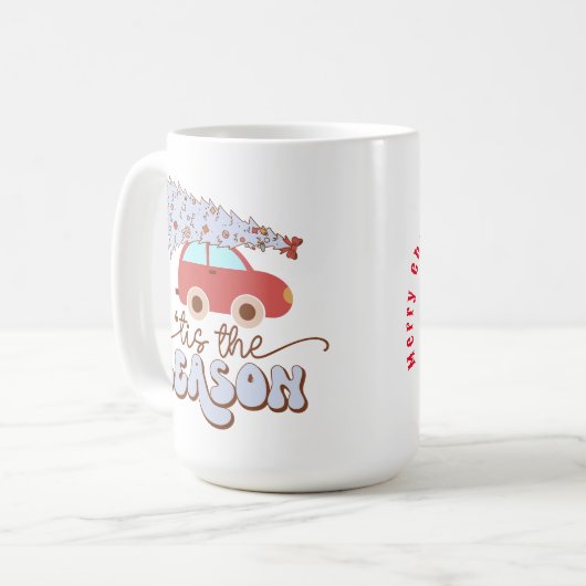 Die Jahreszeit frohe Weihnachts-Drink-Tasse Kaffeetasse (Vorderseite Links)