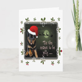 Die Jahreszeit für Niedliche Pup Holiday Gruß. Feiertagskarte