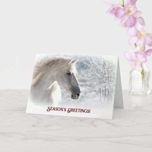 Die Jahreszeit Grüße Pferd und Schnee schön Karte (Orchidee)