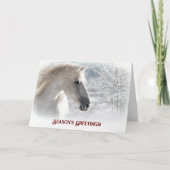 Die Jahreszeit Grüße Pferd und Schnee schön Karte (Vorderseite)