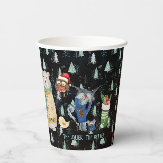 Die Jahreszeit, in der hässliche Pullover gekocht  Pappbecher (Rückseite)