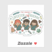 Die Jahreszeit ist süßer mit Freunden Aufkleber (Blatt)