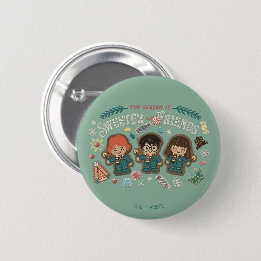 Die Jahreszeit ist süßer mit Freunden Button (Vorne & Hinten)
