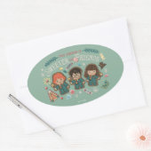 Die Jahreszeit ist süßer mit Freunden Ovaler Aufkleber (Umschlag)