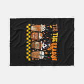 Die Jahreszeit Kaffee Pumpkin Border Collie Hallow Fleecedecke (Vorderseite (Horizontal))