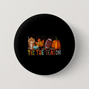 Die Jahreszeit Kürbis und Gewürzfußball Halloween Button