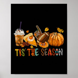 Die Jahreszeit Kürbis und Gewürzfußball Halloween Poster