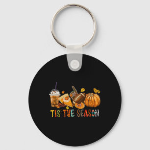 Die Jahreszeit Kürbis und Gewürzfußball Halloween Schlüsselanhänger