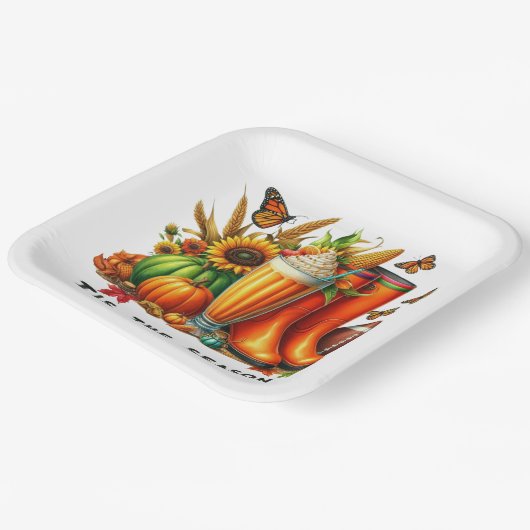 Die Jahreszeit Pappteller (Gewinkelt)