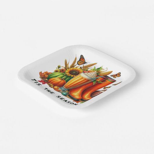 Die Jahreszeit Pappteller (Gewinkelt)