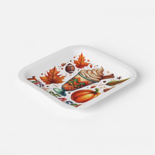 Die Jahreszeit Pappteller (Gewinkelt)