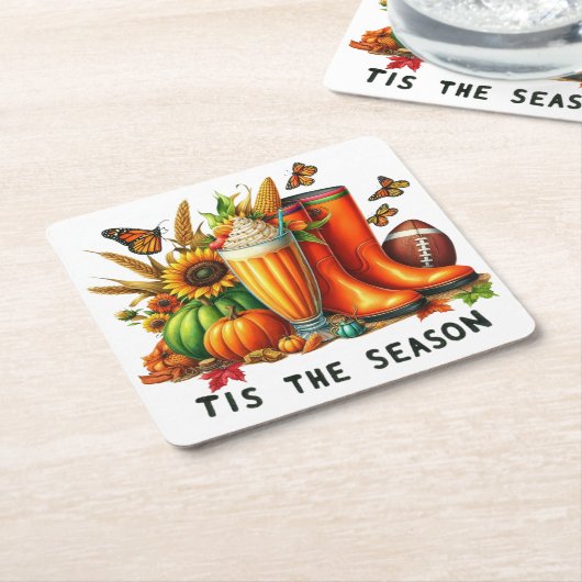 Die Jahreszeit Rechteckiger Pappuntersetzer (angewinkelt)