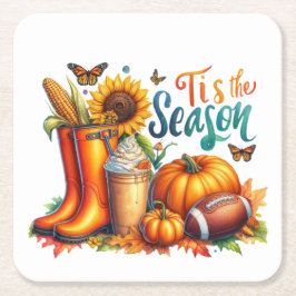 Die Jahreszeit Rechteckiger Pappuntersetzer