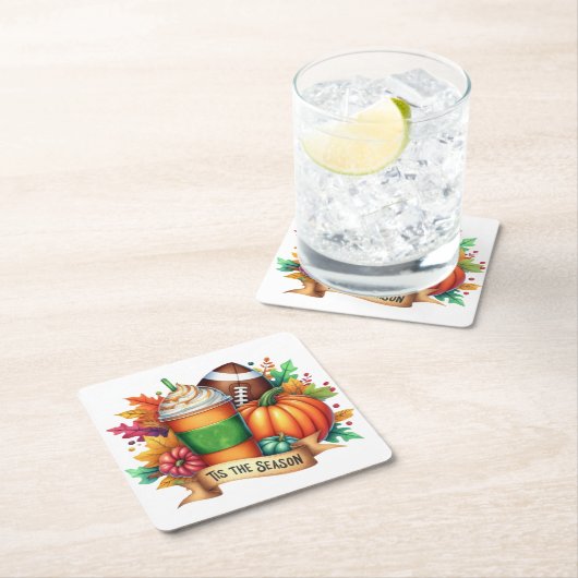 Die Jahreszeit Rechteckiger Pappuntersetzer (Vor Ort)