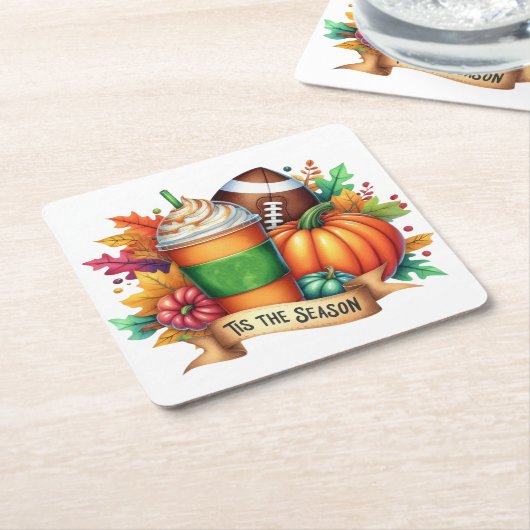 Die Jahreszeit Rechteckiger Pappuntersetzer (angewinkelt)