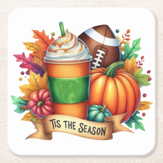 Die Jahreszeit Rechteckiger Pappuntersetzer (Vorderseite)