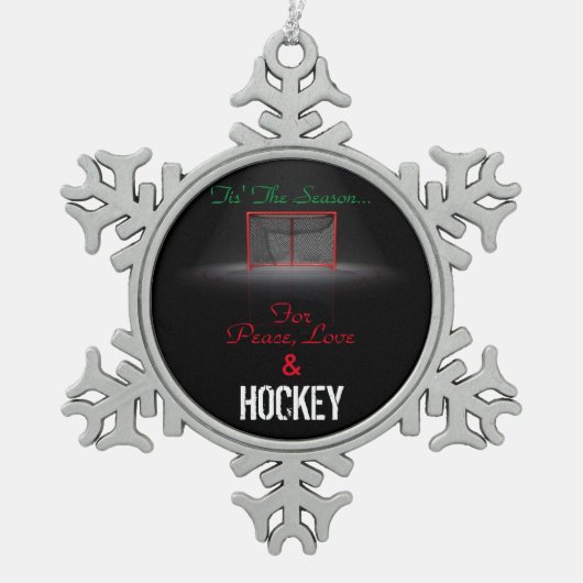 DIE JAHRESZEIT TIS SCHNEEFLOCKEN Zinn-Ornament (Vorderseite)