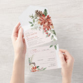 Die Jahreszeit | Weihnachts-Hochzeit All In One Einladung (Abreißen)